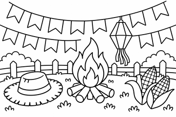 Desenho para colorir: Festa Junina