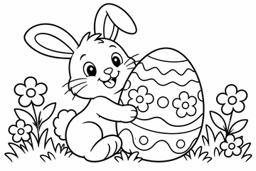Desenho para colorir: Coelhinho da Páscoa